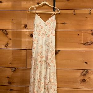 Birdy Grey Floral Ruffle Maxi Dress - Pink and Cream